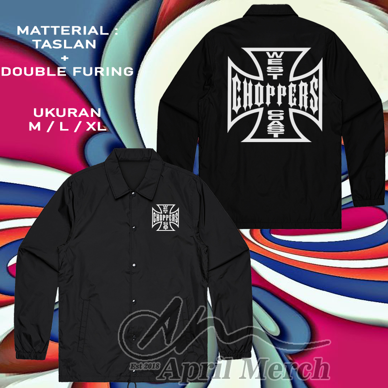 Jaket Tracktop jaket coach pria west chopper coast motorcycle
