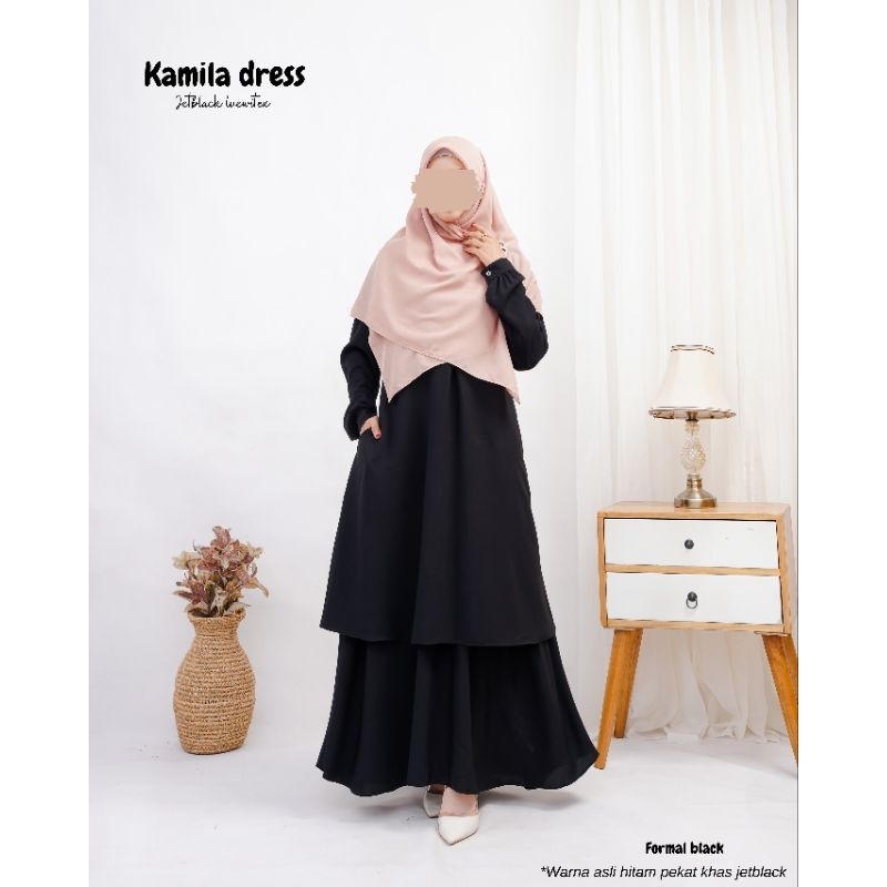 gamis abaya jetblack s,m,l,xl,xxl by ukhijab