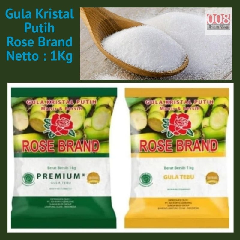 

Gula Kristal Putih Rose Brand Rosebrand Tebu Indonesia 1Kg Manis Alami Bersih