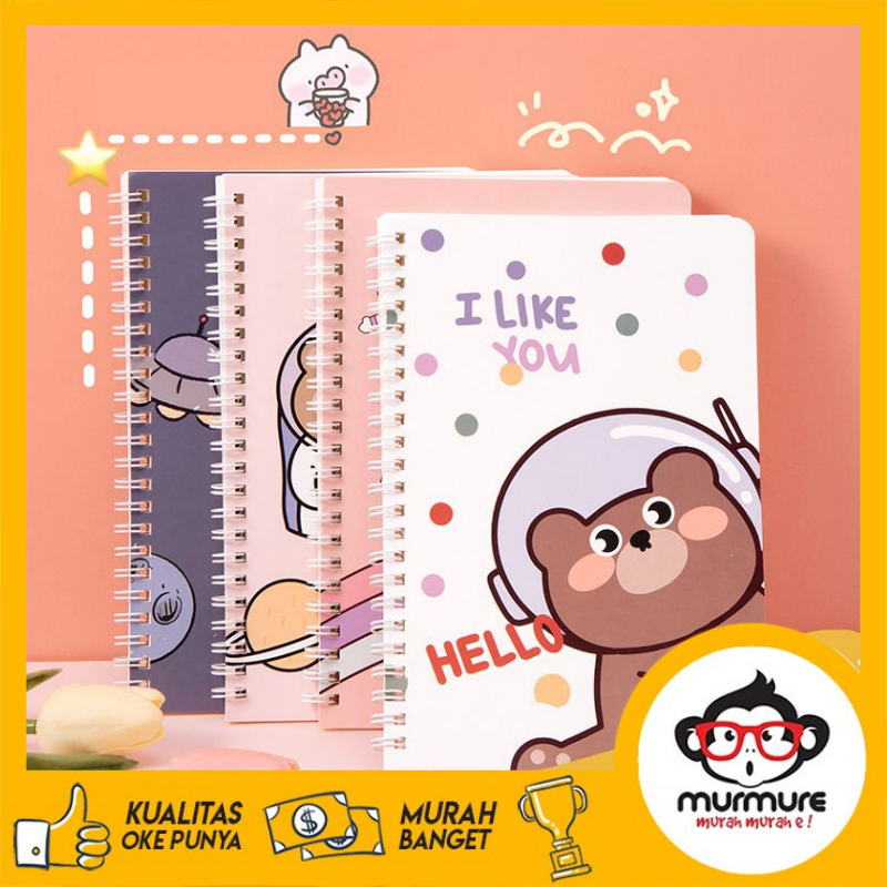 MURMURE.ID | PART 3 NOTEBOOK A5 BUKU TULIS SPIRAL BUKU CATATAN MOTIF LUCU AESTHETIC GARIS NOTE BOOK