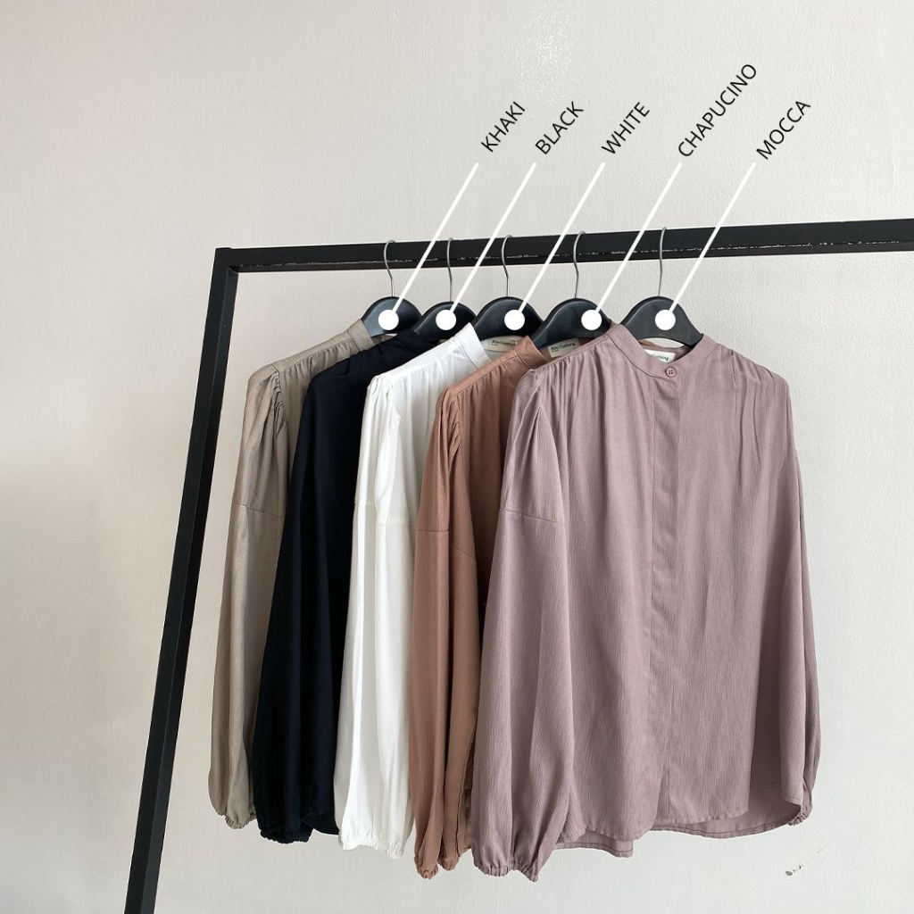 Eloise blouse by alia clothing atasan kemeja blouse wanita polos bahan premium