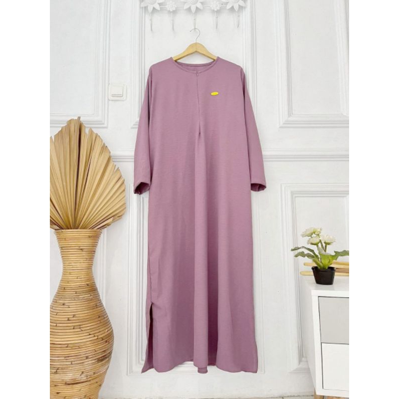 [BEST SELLER] Daily Polos Long Busui | Gamis Simple Abaya-dusty purple