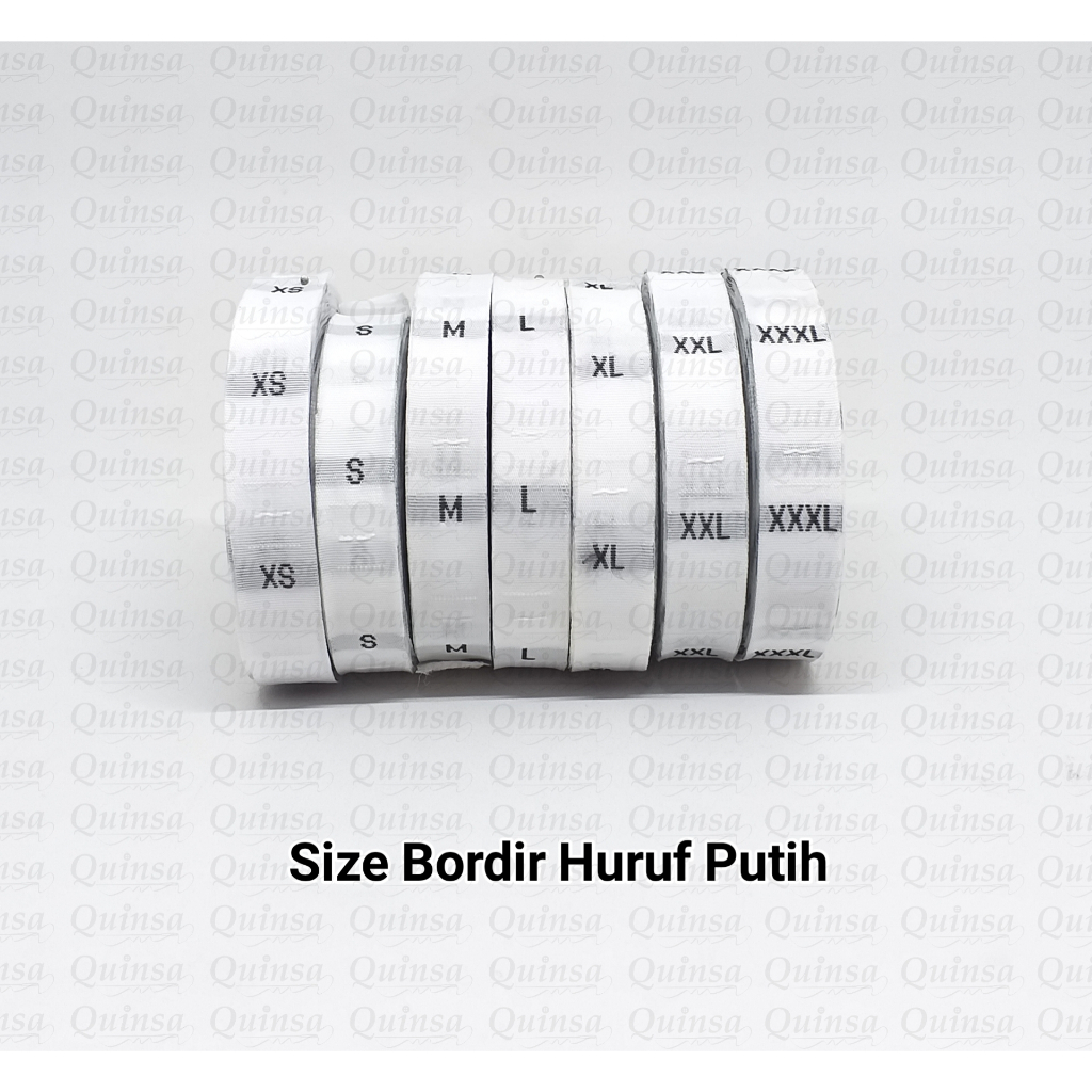 

Label Size Baju Bordir Putih / Label Size Bordir