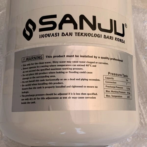 Pressure Tank Sanju Tabung Pompa Air 19 Liter Sparepart Pompa