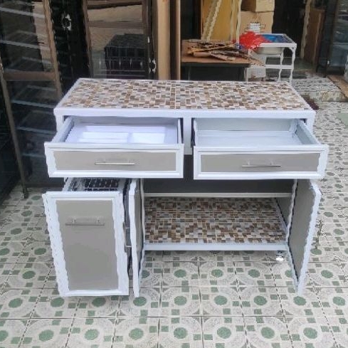 MCW furniture-KSB/Meja island aluminium/Kitchen set aluminium portable/Lemari dapur bawah aluminium/