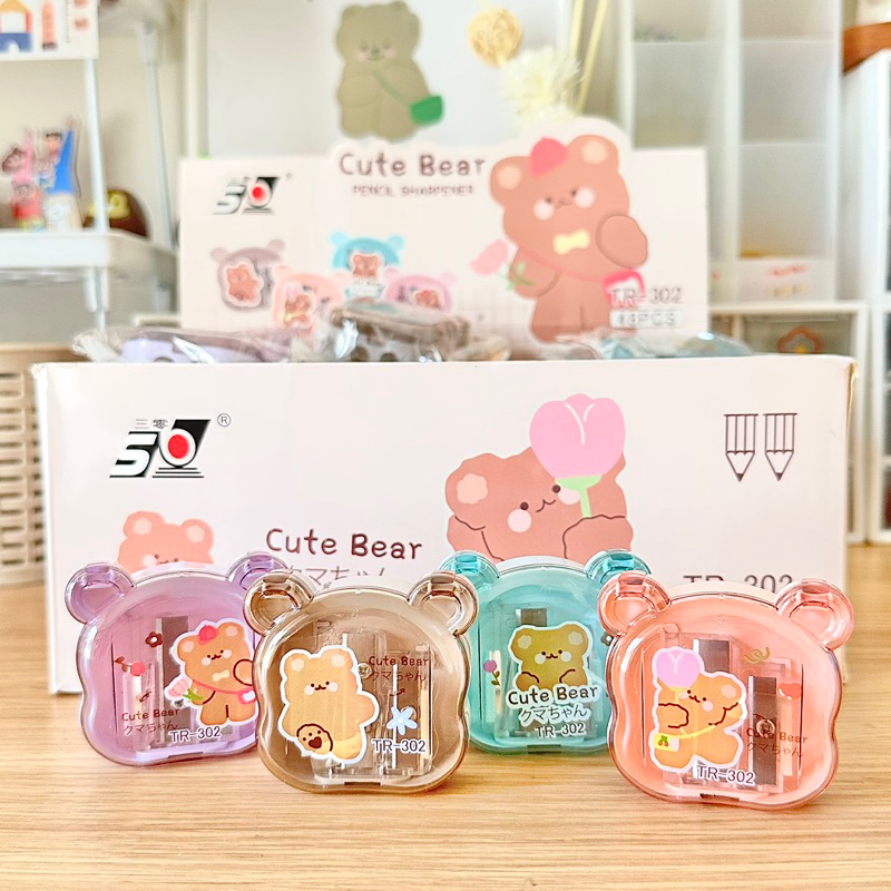

Cute Bear Pencil Sharpener (rautan pensil/serutan pensil/rautan lucu)