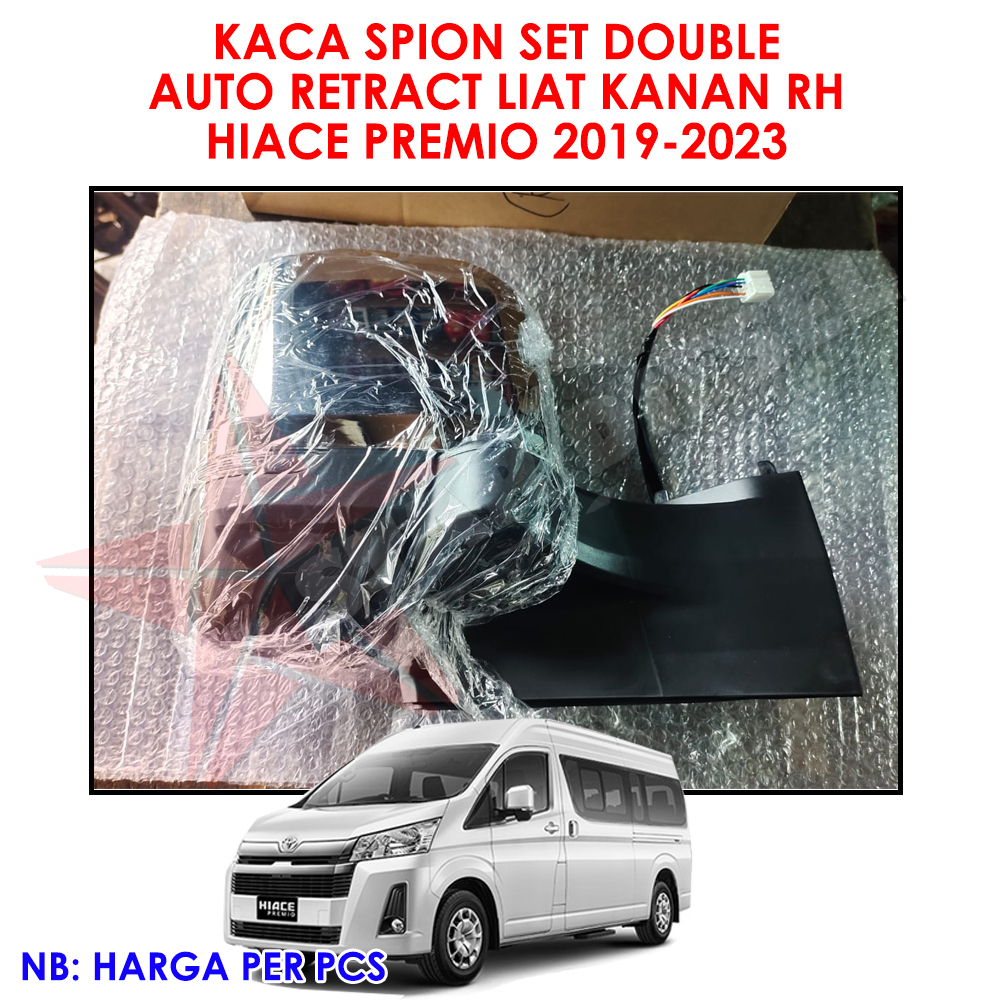 KACA SPION KOMPLIT LED AUTO LIPAT CROME HIACE PREMIO SPION KANAN RH HIACE PREMIO