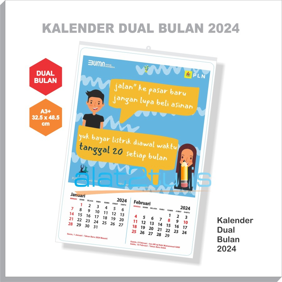 

Kalender dinding Dual Bulan custom Foto