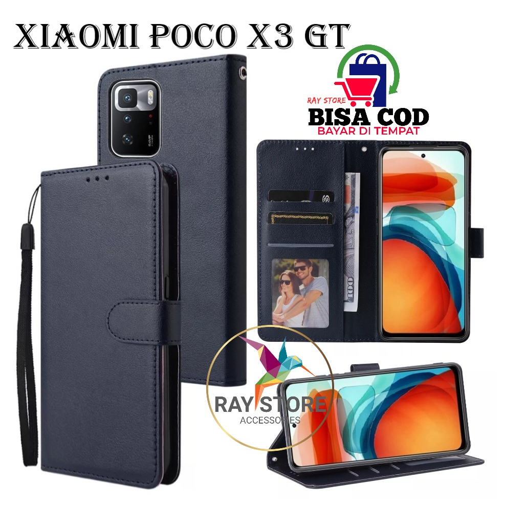 XIAOMI POCO X3 GT FLIP LEATHER CASE PREMIUM-FLIP WALLET CASE UNTUK xiaomi poco x3 gt