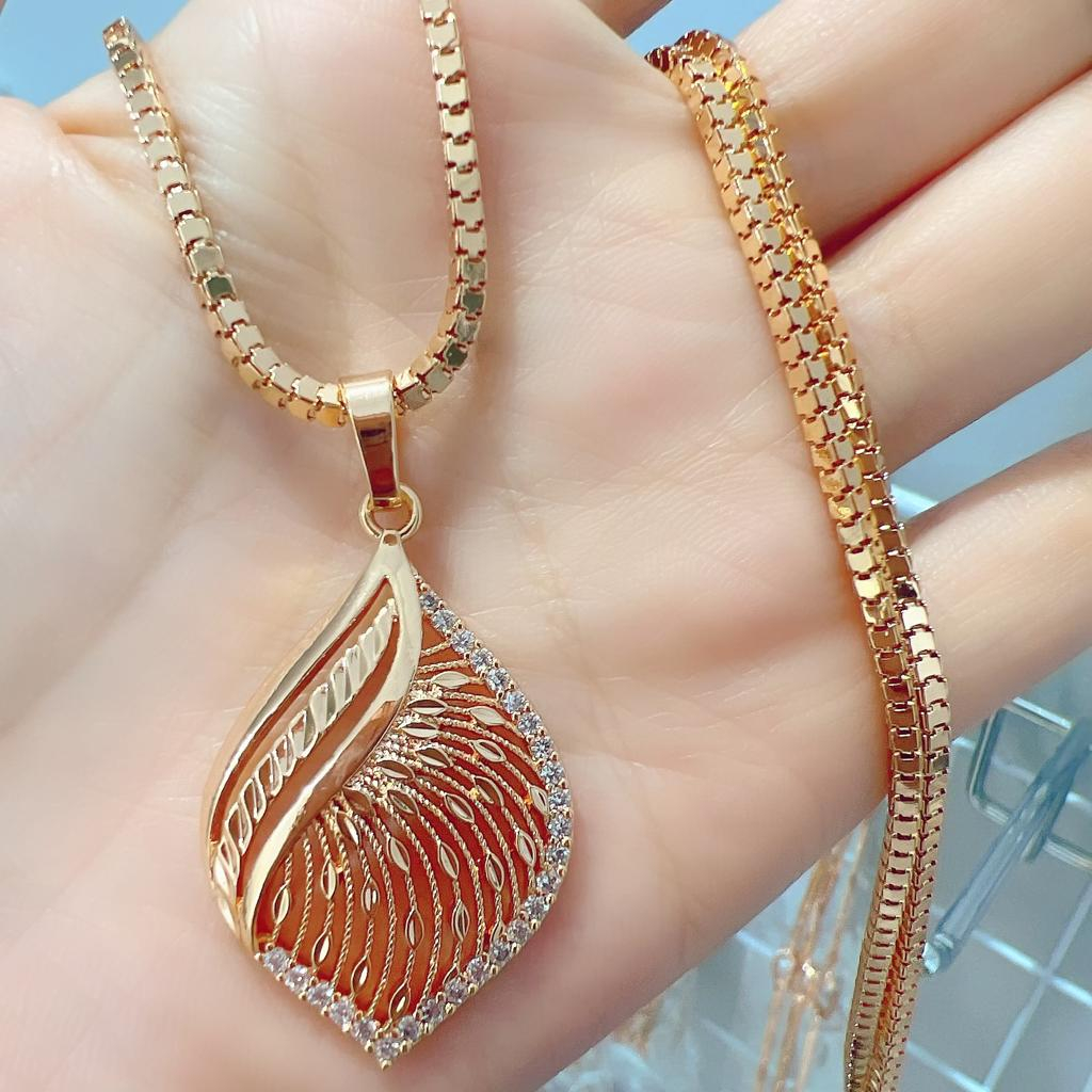 PERHIASAN KALUNG XUPING HIJAB KALUNG PANJANG 75CM RANTAI MILANOKACA SET LIONTIN