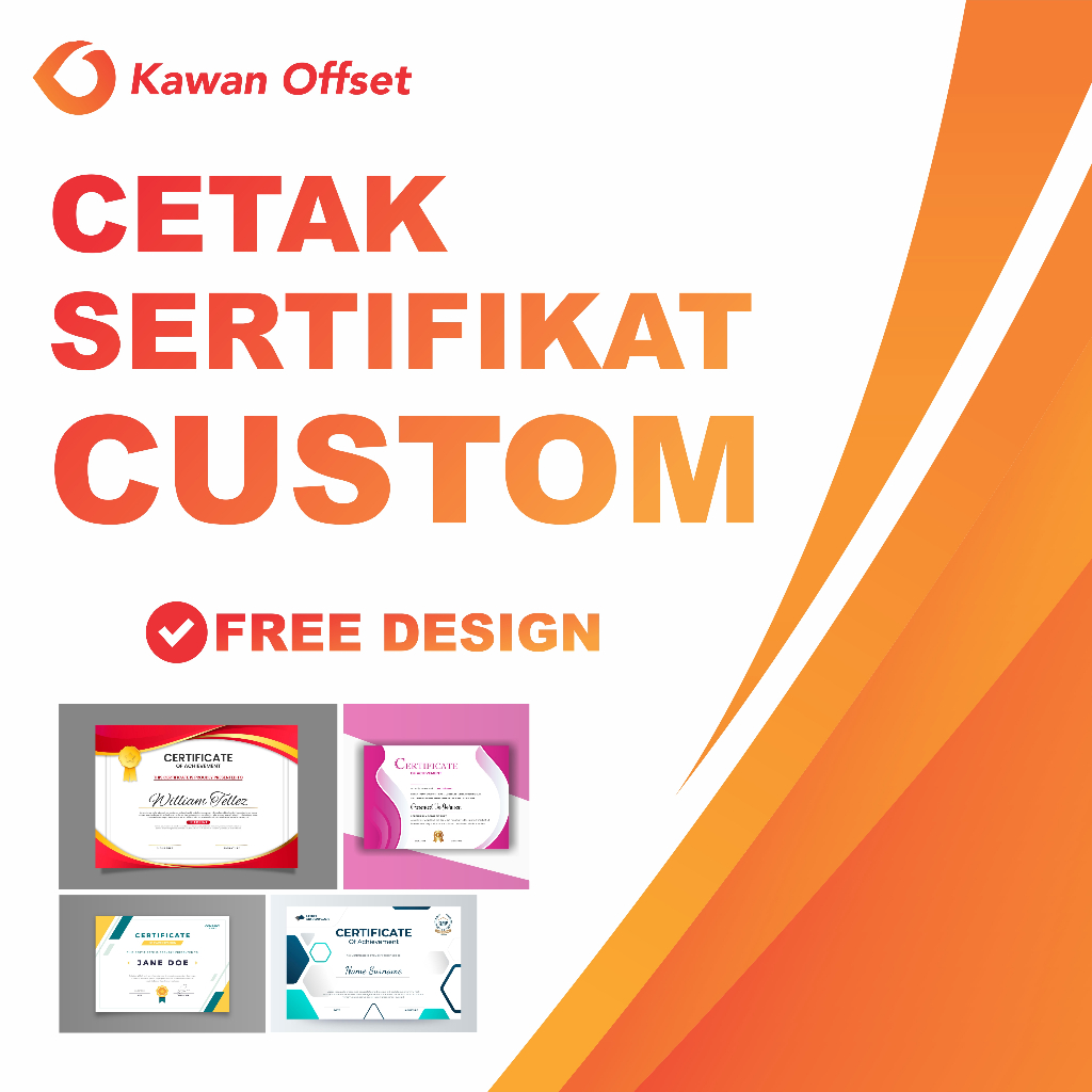 

(TERMURAH) CETAK SERTIFIKAT CUSTOM A4