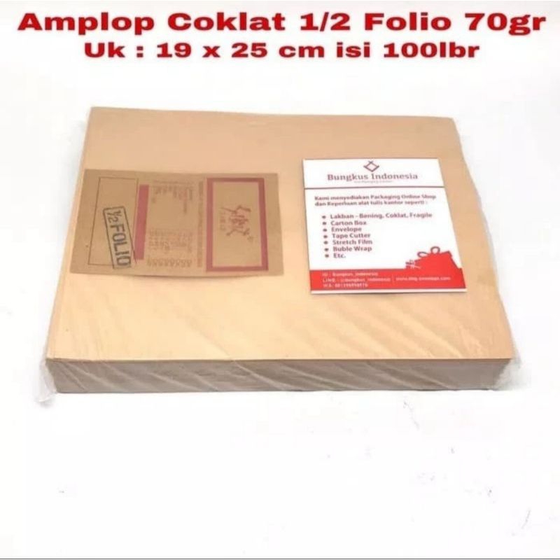 

Amplop Coklat 1/2 Folio Garan (1 Pack/100 Pcs)