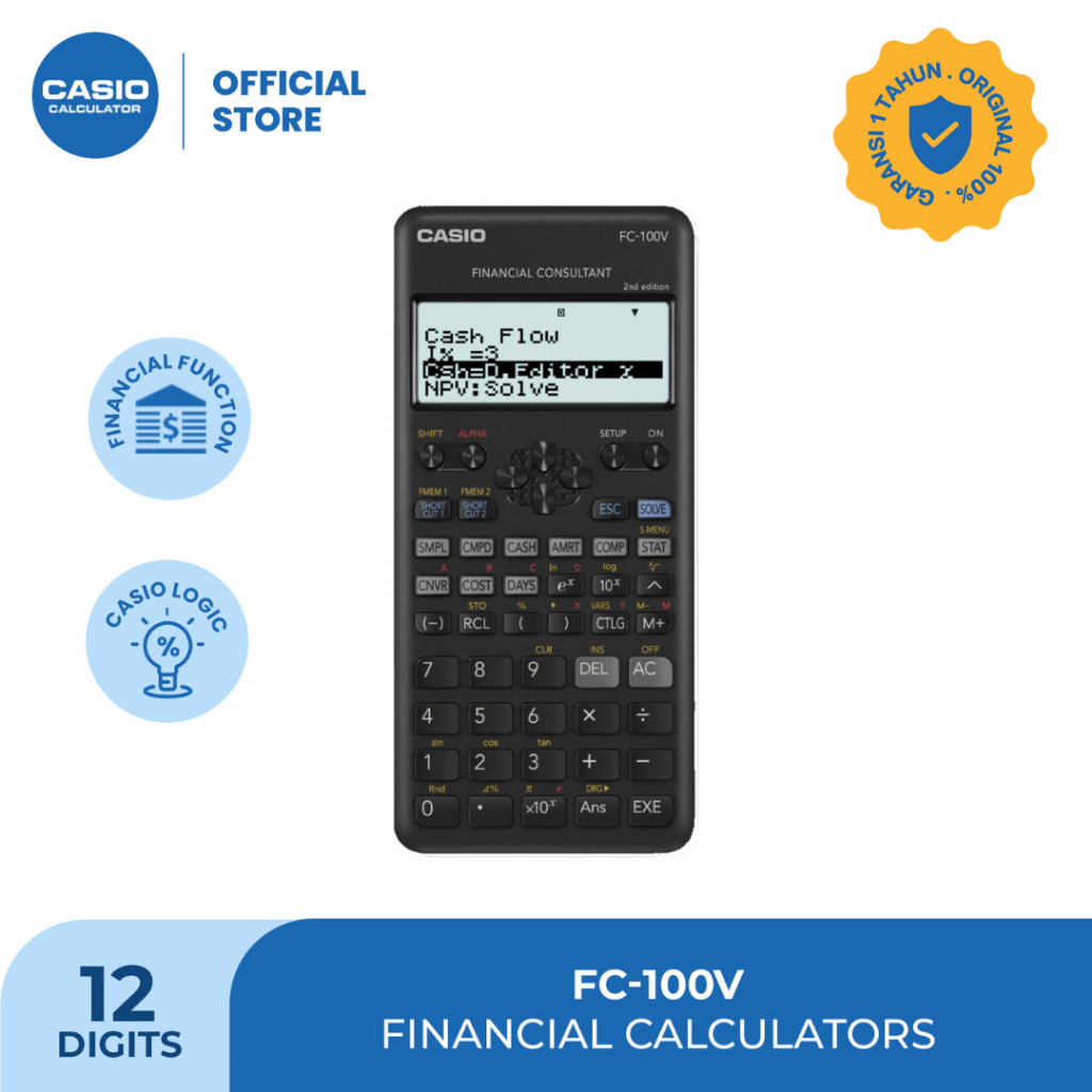 

CASIO FC-100V - Kalkulator Sekolah/Kuliah - Finance/Keuangan