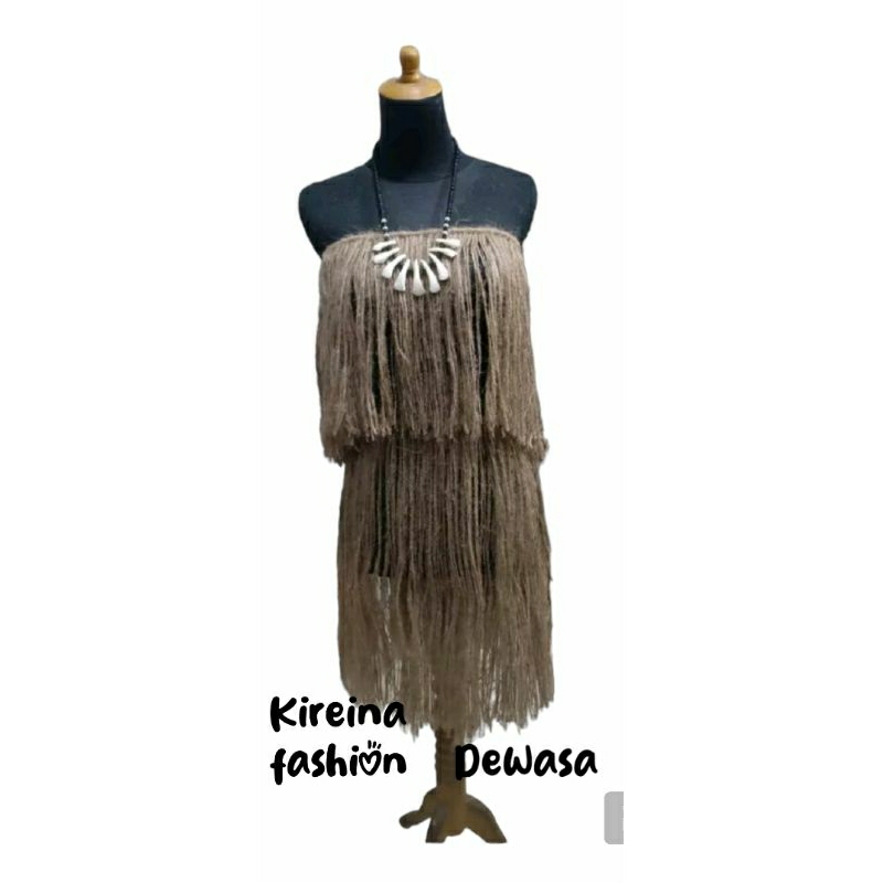 Rok + Baju Rumbai Adat Papua 1 Stel Anak & Dewasa