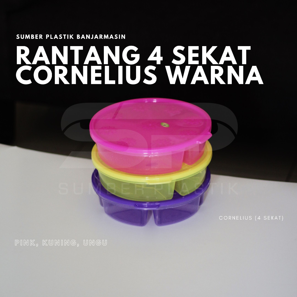 Rantang Catering Sekat 4 New Cornelius Wadah Nasi Lauk Serbaguna Plastik Food Grade Kotak Bekal (Sat