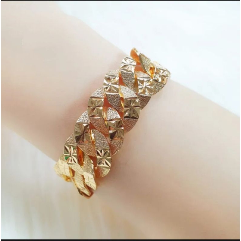 Gelang sisik naga warna emas gelang wanita stainless steel