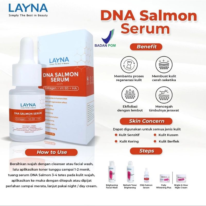 Layna DNA Salmon Serum With Collagen Vit B3 HA