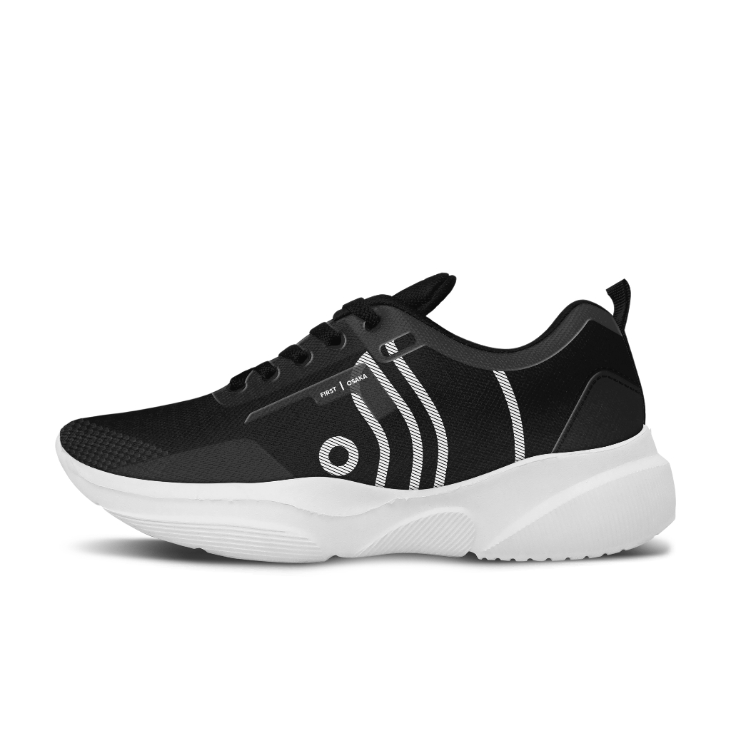 sepatu pria sneakers FZTH OSAKA HITAM PUTIH