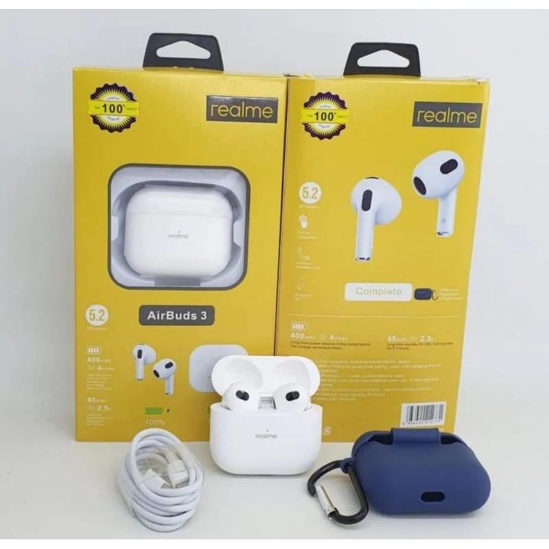 Headset Bluetooth Realme Air Buds3 / AirbudsPro / AirbudsPro2 With Silikon Case Wireless Earphone 5.