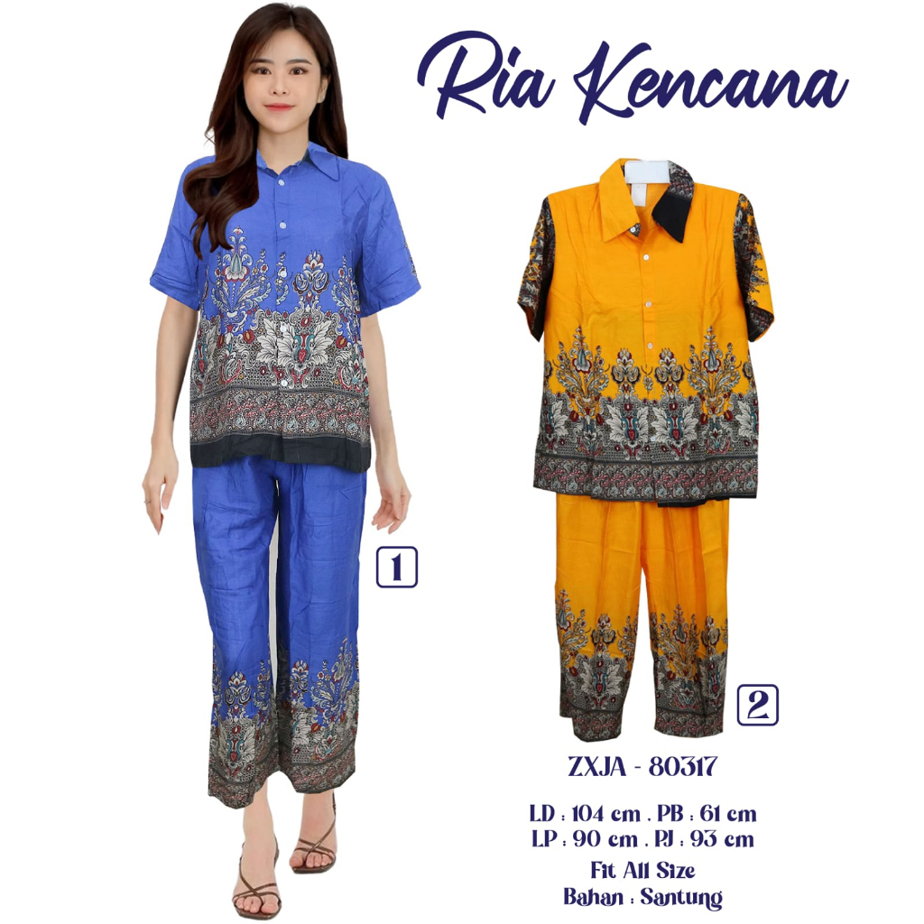 SETELAN BATIK WANITA SETELAN DEWASA SETELAN BAJU TIDUR WANITA RIA BATIK SOLO