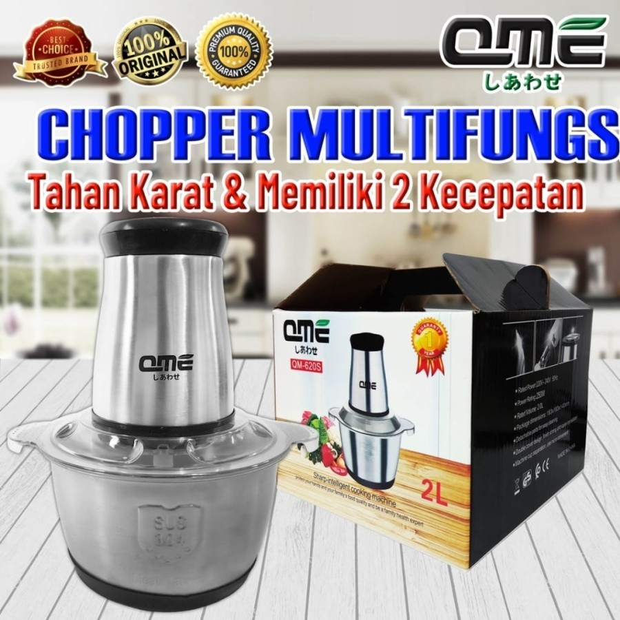Blender Daging Stainless / Food Chooper Blender Multifungsi QME QM-620
