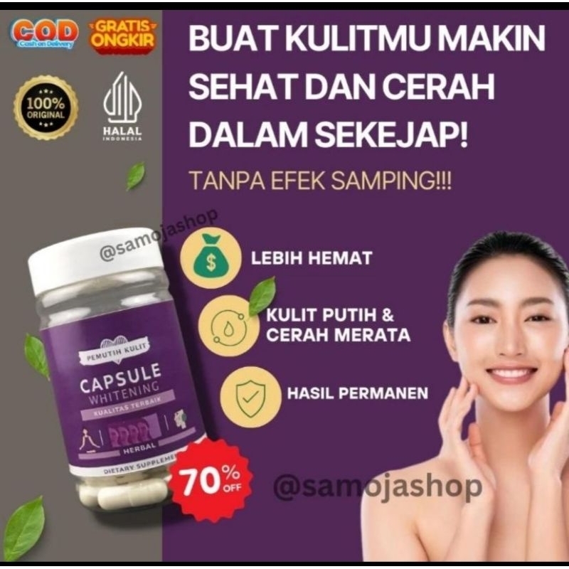 ( SIAP DIKIRIM  ) KAPSUL PEMUTIH KULIT | CAPSULE WHITENING | PEMUTIH KULIT BADAN DAN WAJAH HALAL BPO