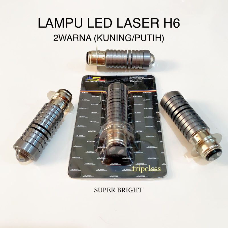 Lampu LED Depan AC DC Kuning–Putih H6 Motor Satria fu Mio Beat Vario Jupiter Revo Vega smash