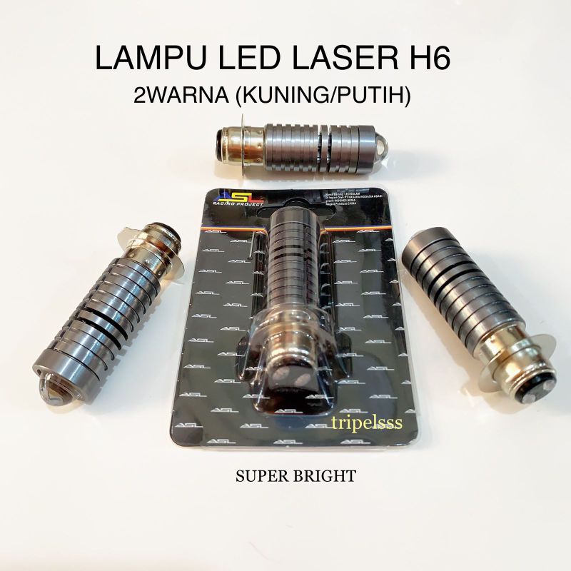 Bohlam Lampu Depan LED Laser Kuning-Putih H6 Motor Satria fu Mio Beat Vario Jupiter Revo Vega smash