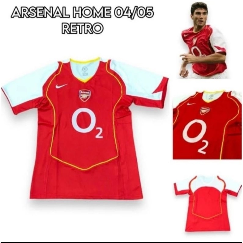 Jersey Kaos Baju Sepak Bola Arsenal Home Away 3rd Merah 02 Retro Klasik Classic Jadul Lawas Vintage 