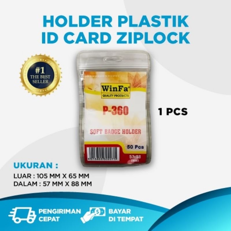 

Name Tag ID Card Lanyard Soft Badge Holder Plastik ID Card P-360 Ziplock Waterproof