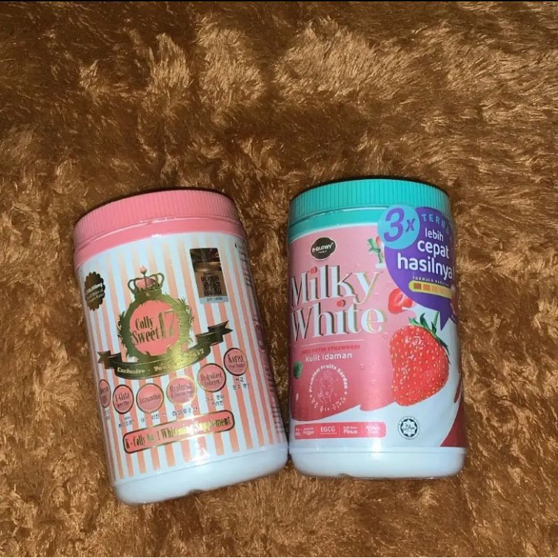 MILKY WHITE isi 500gram & KCOLLY SWEET17 isi 500gram ( 10x Memutihkan lebih cepat ) Minuman collagen