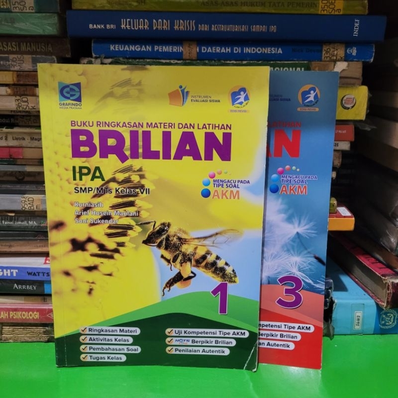 BUKU BEKAS GRAFINDO - BRILIAN IPA KELAS 1/2/3 SMP AKM