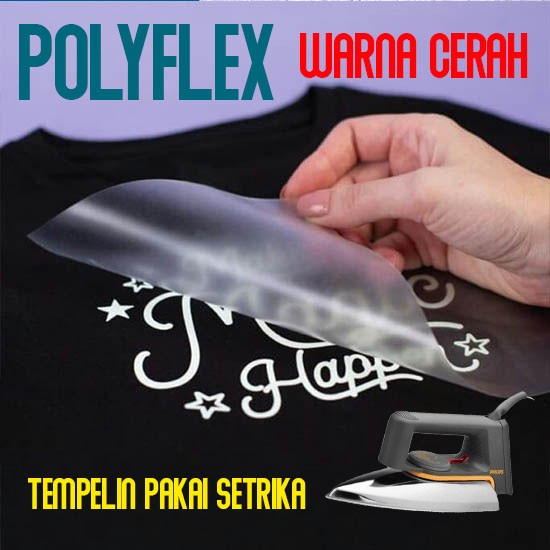 Stiker Kaos Sablon Setrika Polyflex Heat Transfer PVC PU