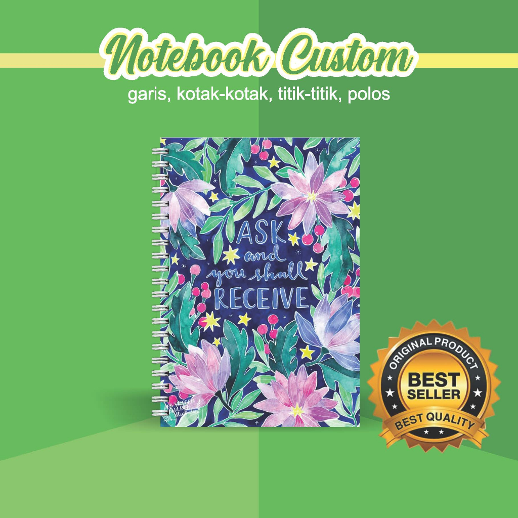 

NOTEBOOK A5 CUSTOM CATATAN/JURNAL BOOKPAPER GRID/KOTAK2#DOTTED/TITIK2#BLANK/POLOS
