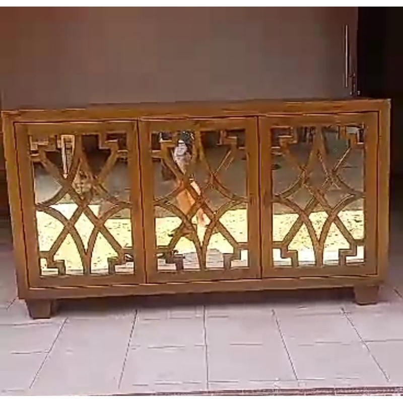 Bufet clasik modern kayu jati/bufet cermin/meja tv. Bufet tv kaca/lemari hias