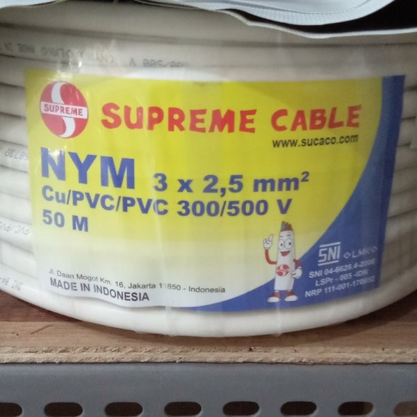 Kabel Listrik Supreme 3X2.5 / 3 x 2,5 / 3x2,5 NYM