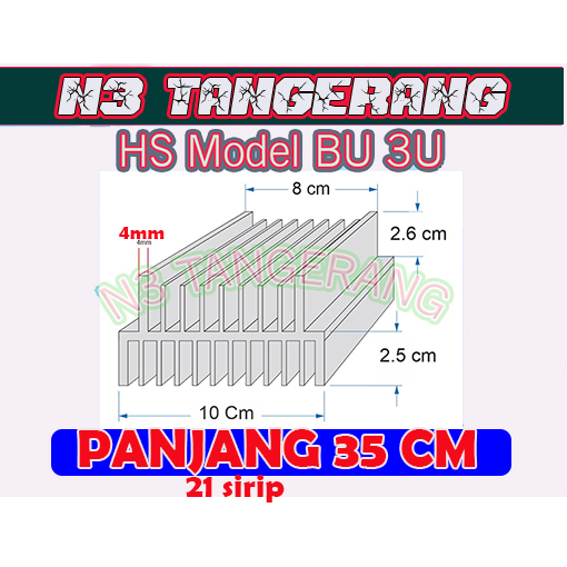 PENDINGIN  HS  HEATSINK 3U 35CM MK YIROSHI JBL SOCL