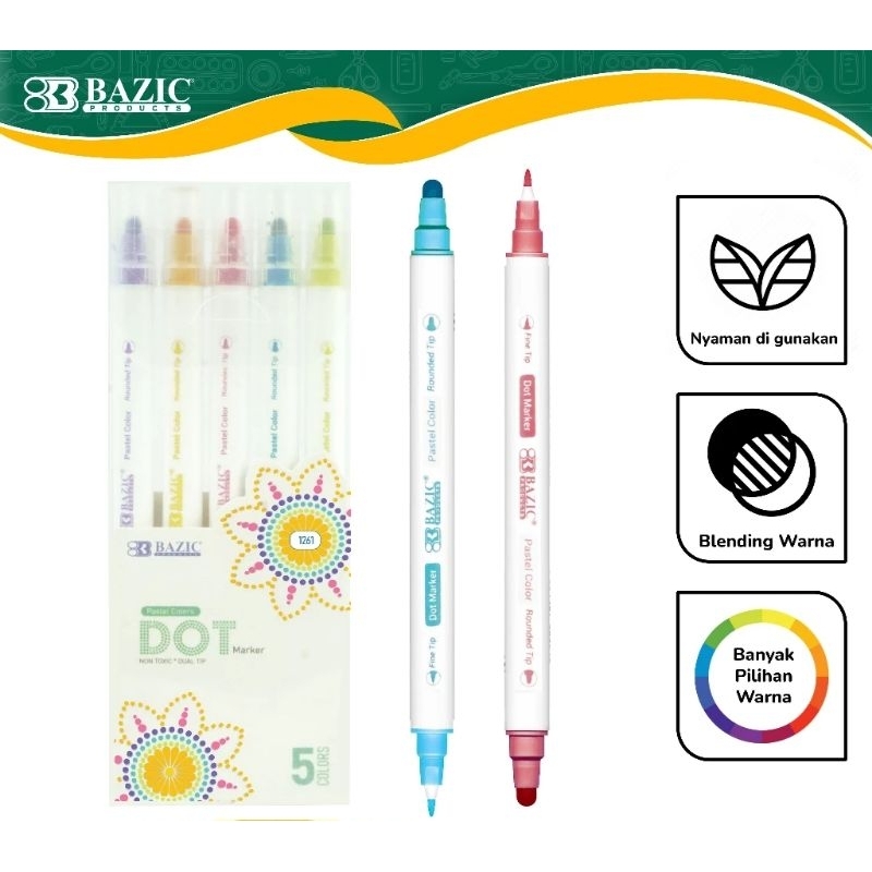

SPIDOL DOT MARKER 1261/5 WARNA PASTEL
