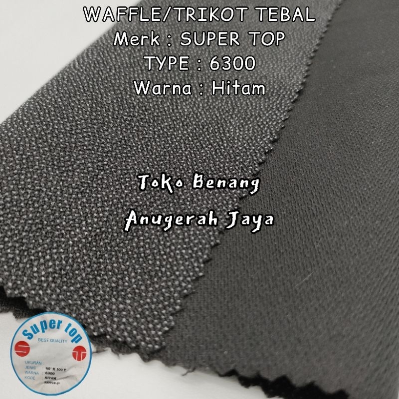 Kain Lem Trikot Tebal / Trikot Wafel / Kufner Trikot Super Top Type 6300 Hitam