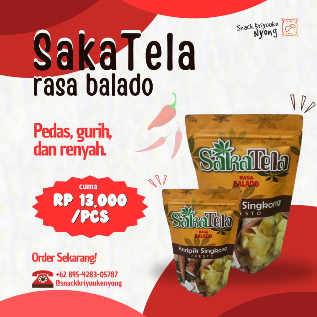 

Keripik Singkong Presto SakaTela Rasa Balado