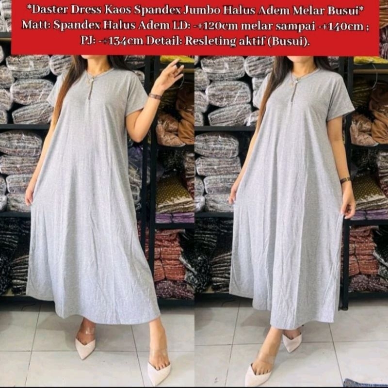 Dress Kaos Resleting / Dress Kaos Melar / Dress Kaos
