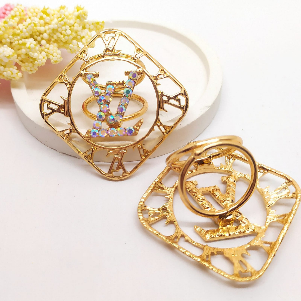 Termurah RING hijab /bros hijab/kolong jilbab/aksesoris hijab-Kotak LV Gold