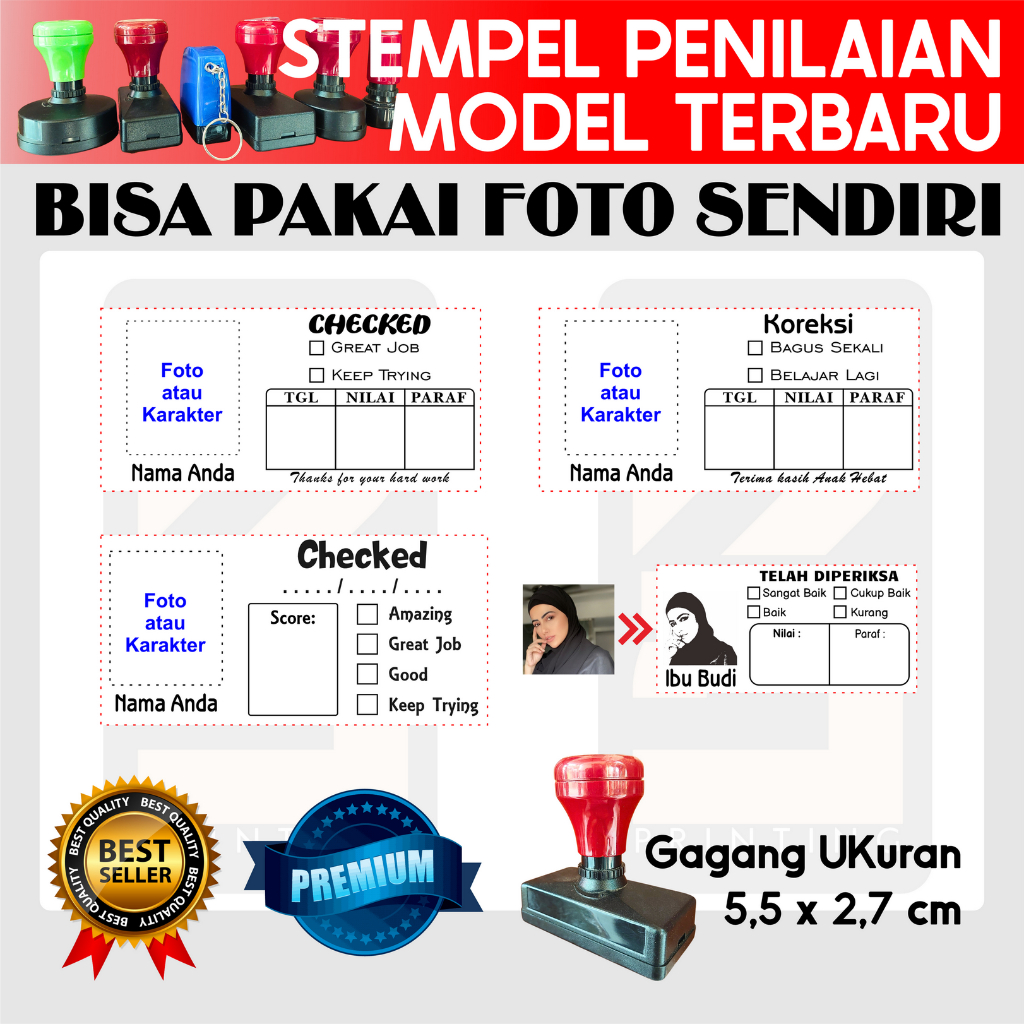 

STEMPEL NILAI GURU TERBARU Bisa Pakai Foto Sendiri / Karakter | Stempel Penilaian / Koreksi Guru