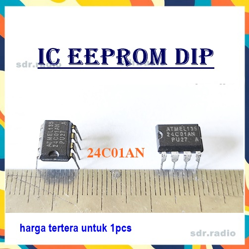 IC EEPROM EPROMS EEPROMs Transistor Atmel 24C01 24C 01 24 C 01 24C01 Memory DIP 8 PIN