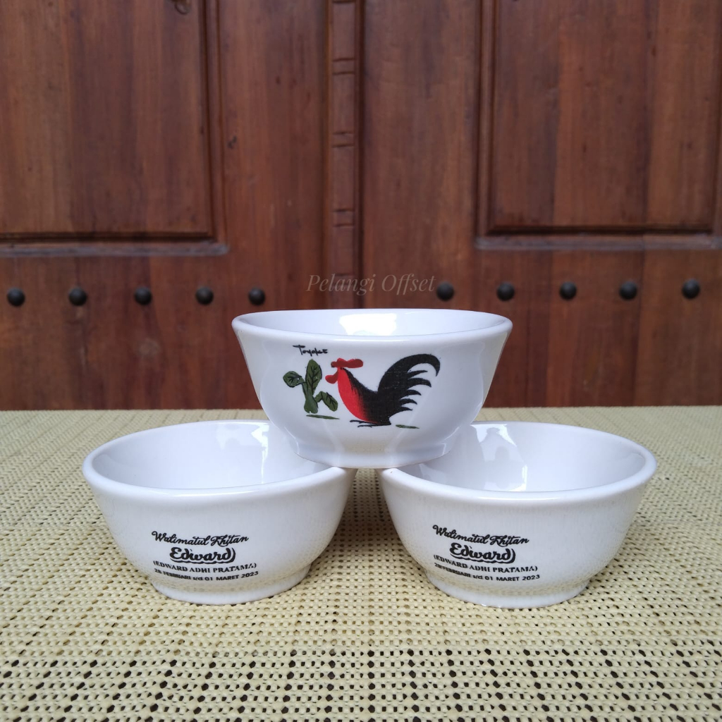 SOUVENIR AQIQAH NIKAH TASYAKURAN MANGKOK JAGO MINI | MANGKOK JAGO MINI KERAMIK