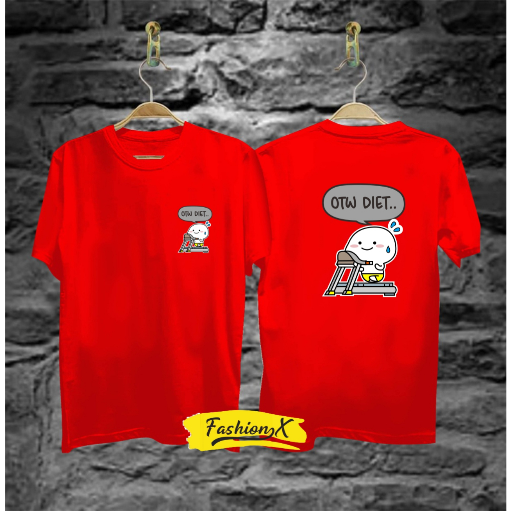 Kaos Pria Distro Otw Diet Bandung Original Murah/Baju Oblong Katun 30s