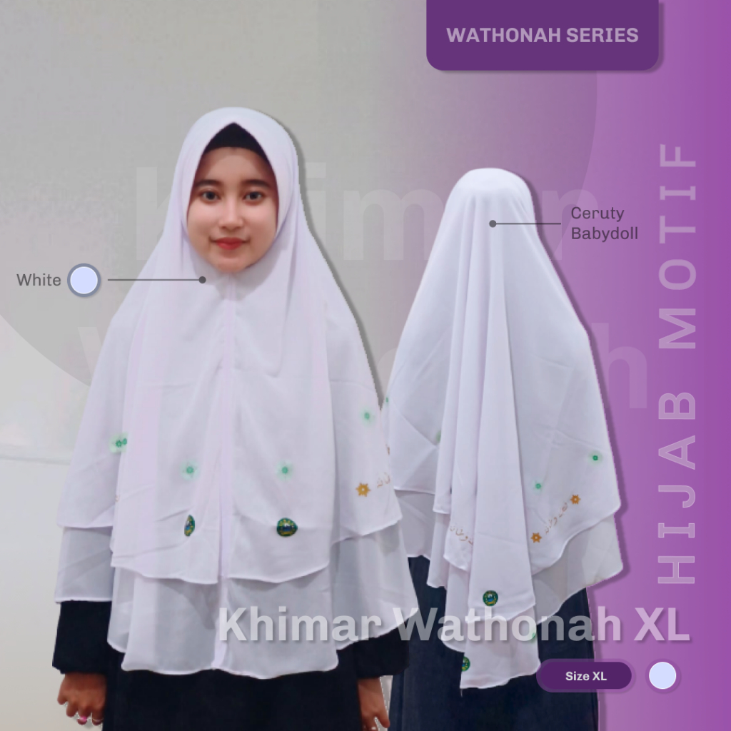 Khimar Ceruty Wathonah XL Putih