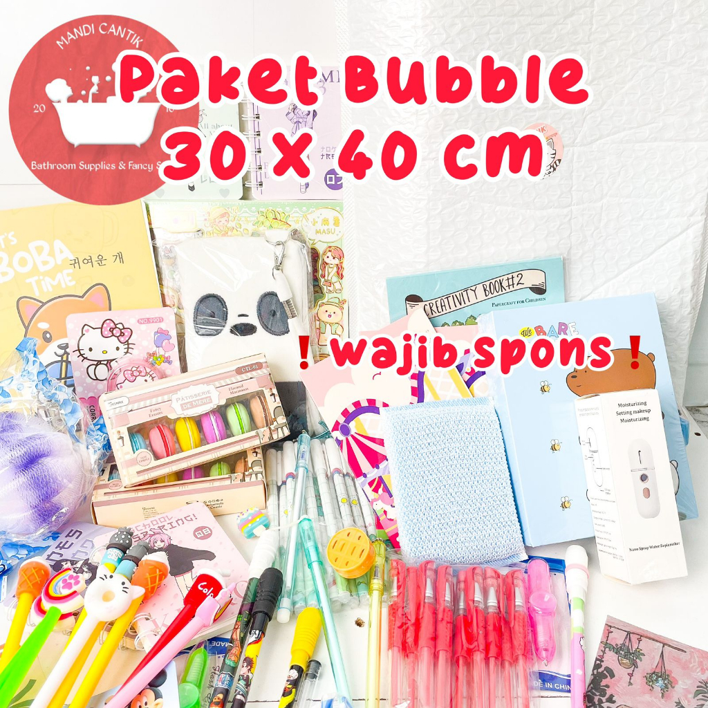 

MandiCantik Paket Bubble alat tulis Lucu Ukuran 30 x 40 cm stationery alat tulis kantor sekolah kado unik Live BISA COD penghapus correction tape BISA REQUEST