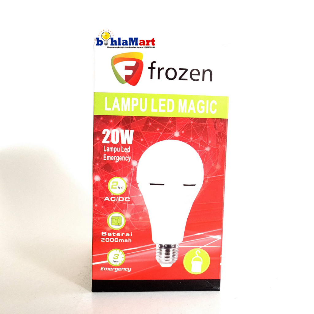Lampu Magic 20W Frozen LED Cahaya Putih Nyala Saat Mati Lampu 20Watt Bonus Fiting Gantung DC