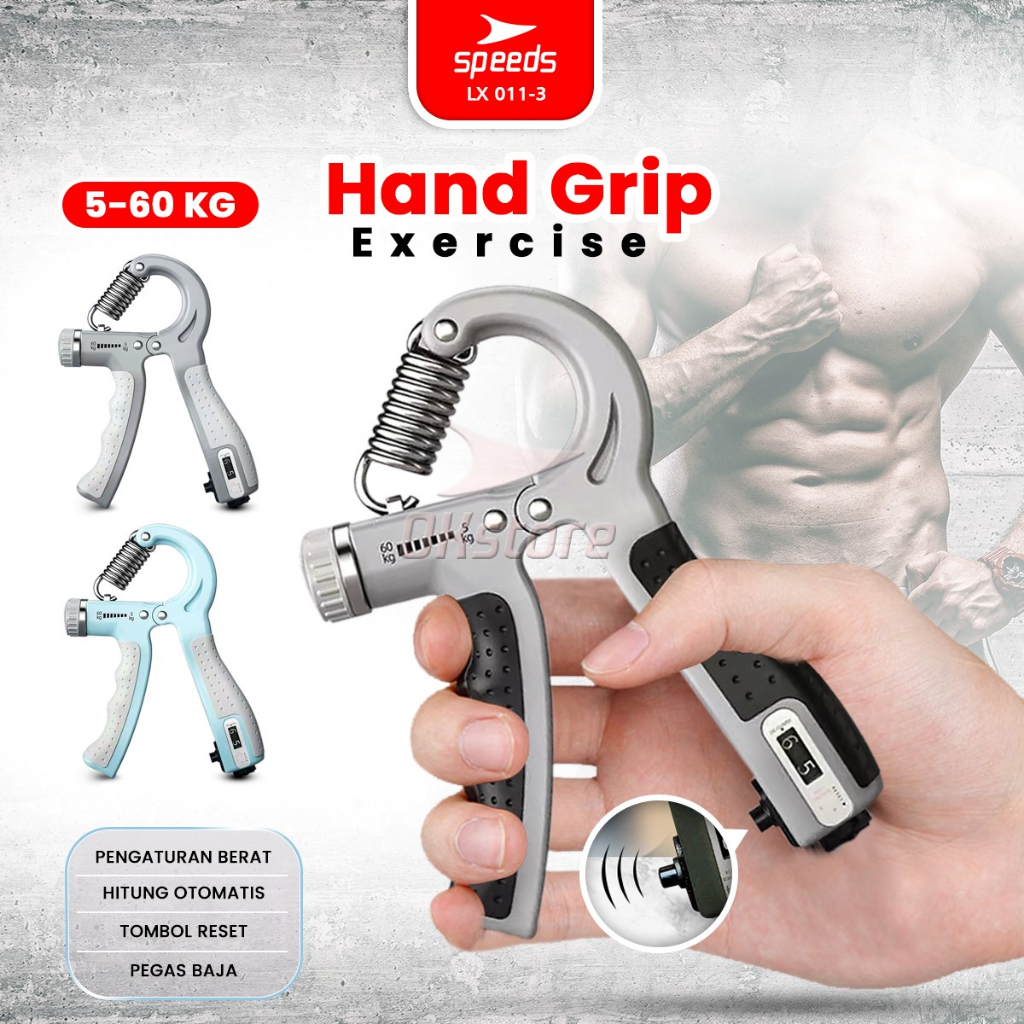 SPEEDS Adjustable Grip Strengthener Handgrip Alat bantu fitness Otot lengan Portable 011-3